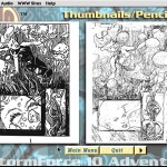 SubHuman Demo CD-ROM - Thumbnails Screen (Copyright Michael Ryan and Mark Schultz)