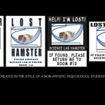 Lost Hamster Bulletin Board Flyers for 'Level Up'