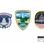 Authority patches and shields for the television series, 'King & Maxwell (Season 1). Metropolitan Police patch rebuilt from file provided by Costumes Department. Designer unknown.'