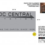 DC Central brushed chrome cover-up sign for the television series, "King & Maxwell (Season 1)."