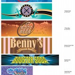 Warriors - Pop Machine Labels - Torpedo Soda, Super Fizz Soda, and Booster Soda Designs by Chad Kerychuk. - Other designs including  JT Cola, JT Root Beer, and Benny's Cream Soda designs are rebuilds based on files provided by Props/Set Dec: Graphic Designer Unknown